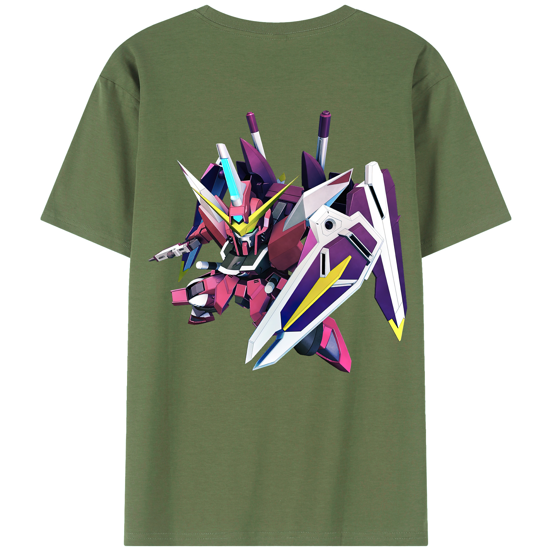 （画像用） 機動戦士ガンダム Mobile Suit Gundam 綿100％ メンズ半袖Tシャツ（バックプリント） 通気性